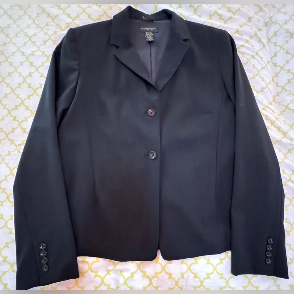 Banana Republic- size 12 suit jacket, dark grey. 96% wool with stretch.